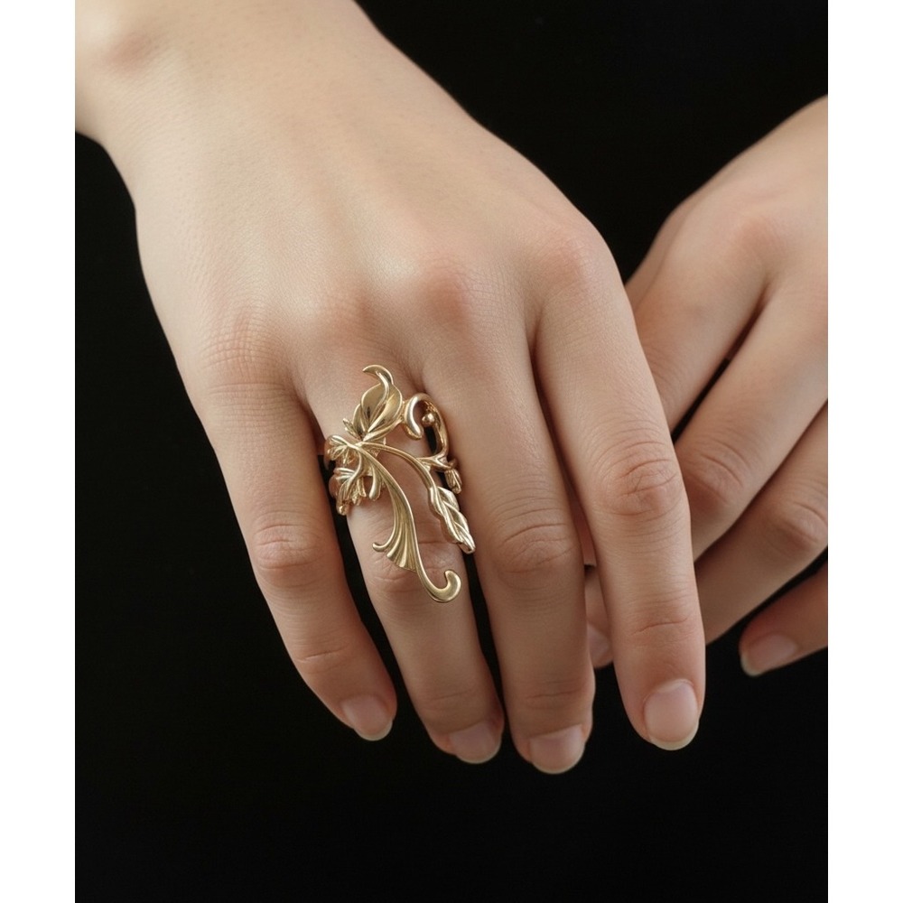 JTV BBJ Copper Leaf Ring Size 6